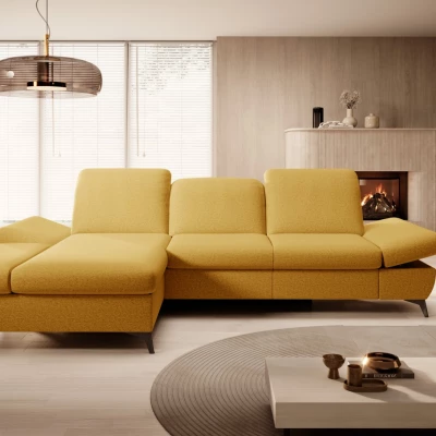 Rohová rozkládací sedací souprava BROCKVILE - žlutá, levý roh