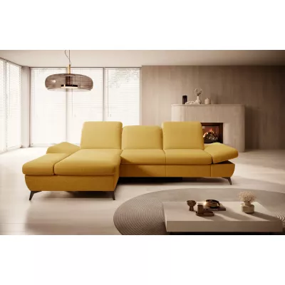Rohová rozkládací sedací souprava BROCKVILE - žlutá, levý roh