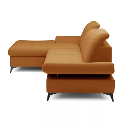 Rohová rozkládací sedací souprava BROCKVILE - tmavá pomerančová, levý roh