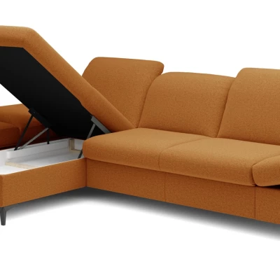 Rohová rozkládací sedací souprava BROCKVILE - tmavá pomerančová, levý roh