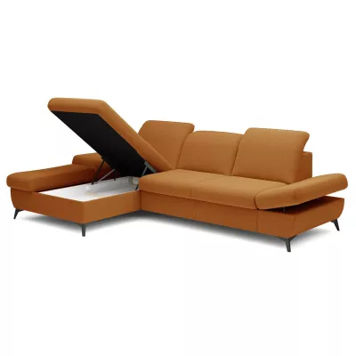 Rohová rozkládací sedací souprava BROCKVILE - tmavá pomerančová, levý roh
