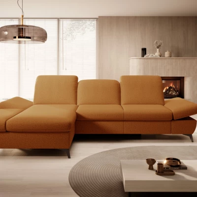 Rohová rozkládací sedací souprava BROCKVILE - tmavá pomerančová, levý roh