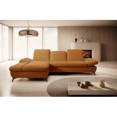 Rohová rozkládací sedací souprava BROCKVILE - tmavá pomerančová, levý roh