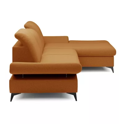 Rohová rozkládací sedací souprava BROCKVILE - tmavá pomerančová, pravý roh