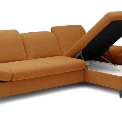 Rohová rozkládací sedací souprava BROCKVILE - tmavá pomerančová, pravý roh