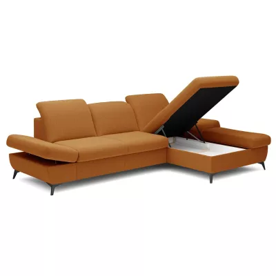 Rohová rozkládací sedací souprava BROCKVILE - tmavá pomerančová, pravý roh