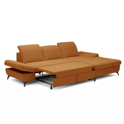 Rohová rozkládací sedací souprava BROCKVILE - tmavá pomerančová, pravý roh