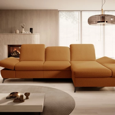 Rohová rozkládací sedací souprava BROCKVILE - tmavá pomerančová, pravý roh