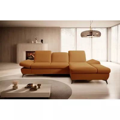 Rohová rozkládací sedací souprava BROCKVILE - tmavá pomerančová, pravý roh