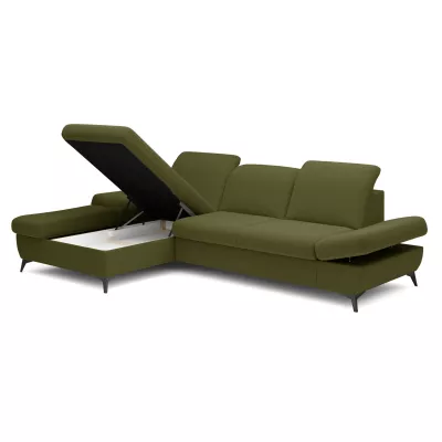 Rohová rozkládací sedací souprava BROCKVILE - khaki, levý roh