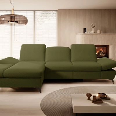 Rohová rozkládací sedací souprava BROCKVILE - khaki, levý roh