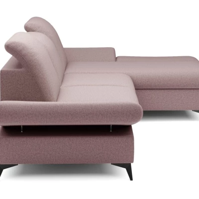 Rohová rozkládací sedací souprava BROCKVILE - růžová, pravý roh