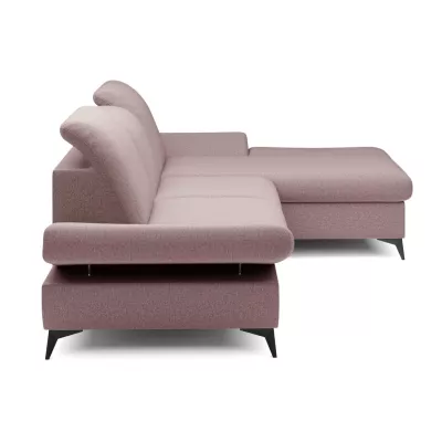 Rohová rozkládací sedací souprava BROCKVILE - růžová, pravý roh