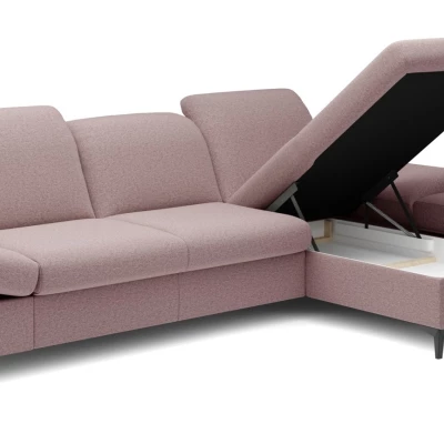 Rohová rozkládací sedací souprava BROCKVILE - růžová, pravý roh