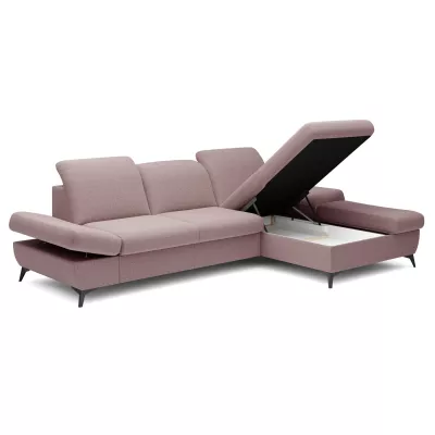 Rohová rozkládací sedací souprava BROCKVILE - růžová, pravý roh
