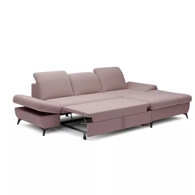Rohová rozkládací sedací souprava BROCKVILE - růžová, pravý roh