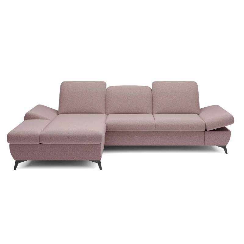 Rohová rozkládací sedací souprava BROCKVILE - růžová, levý roh