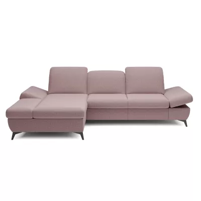 Rohová rozkládací sedací souprava BROCKVILE - růžová, levý roh