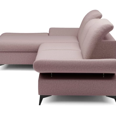 Rohová rozkládací sedací souprava BROCKVILE - růžová, levý roh