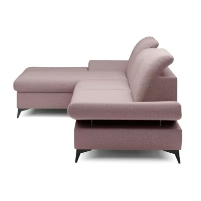 Rohová rozkládací sedací souprava BROCKVILE - růžová, levý roh