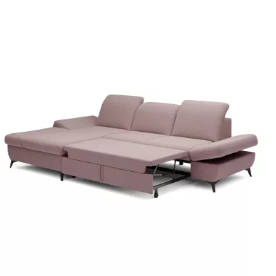 Rohová rozkládací sedací souprava BROCKVILE - růžová, levý roh