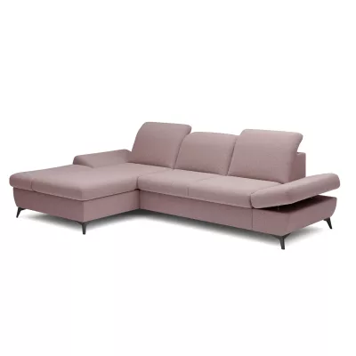Rohová rozkládací sedací souprava BROCKVILE - růžová, levý roh