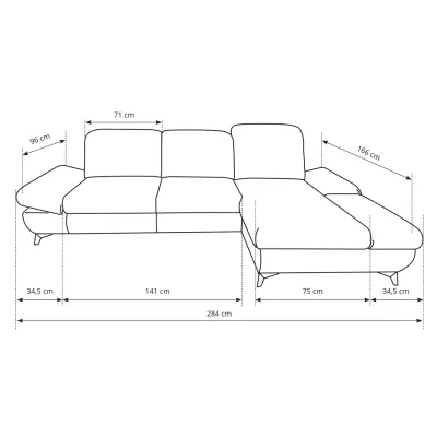 Rohová rozkládací sedací souprava BROCKVILE - khaki, levý roh