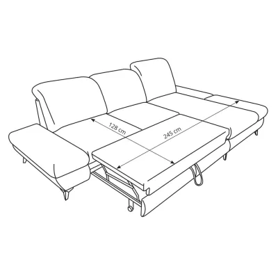 Rohová rozkládací sedací souprava BROCKVILE - khaki, levý roh