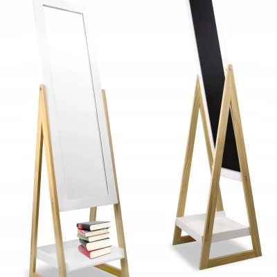 Stojací zrcadlo MADOX - bílé / hnědé