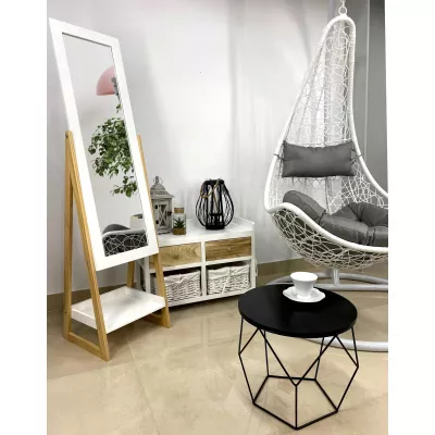 Stojací zrcadlo MADOX - bílé / hnědé