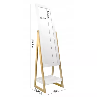 Stojací zrcadlo MADOX - bílé / hnědé