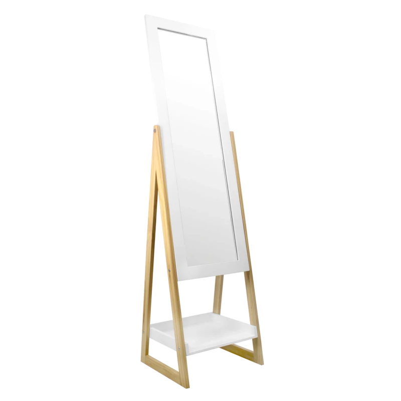 Stojací zrcadlo MADOX - bílé / hnědé