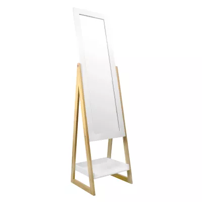 Stojací zrcadlo MADOX - bílé / hnědé