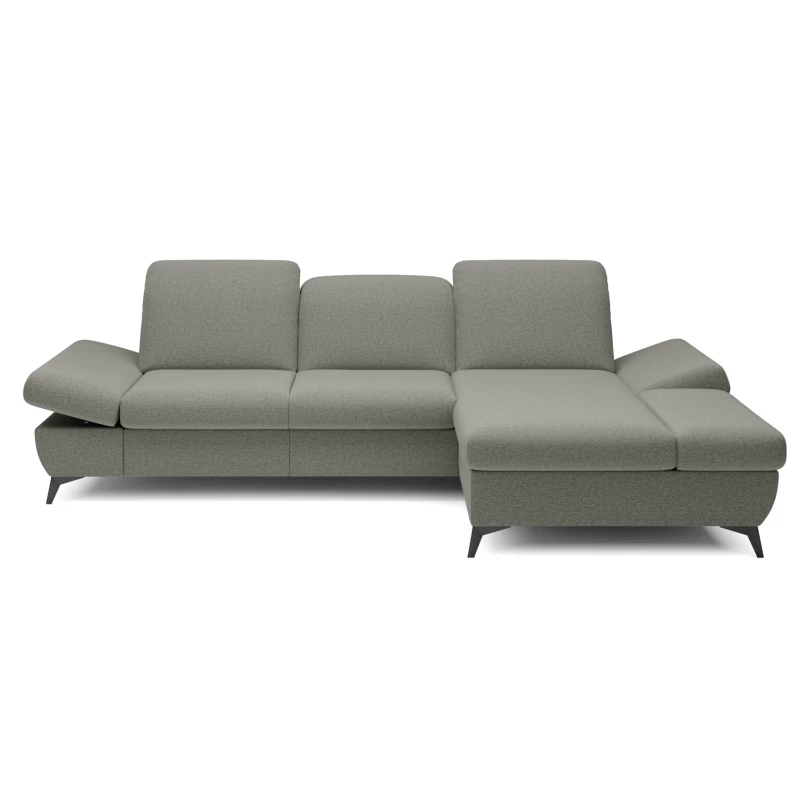 Rohová rozkládací sedací souprava BROCKVILE - ocelová šedá, pravý roh