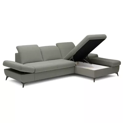 Rohová rozkládací sedací souprava BROCKVILE - ocelová šedá, pravý roh