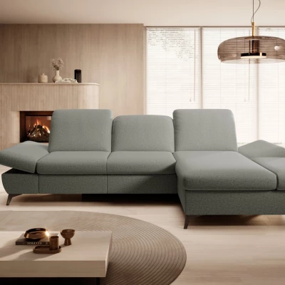 Rohová rozkládací sedací souprava BROCKVILE - ocelová šedá, pravý roh