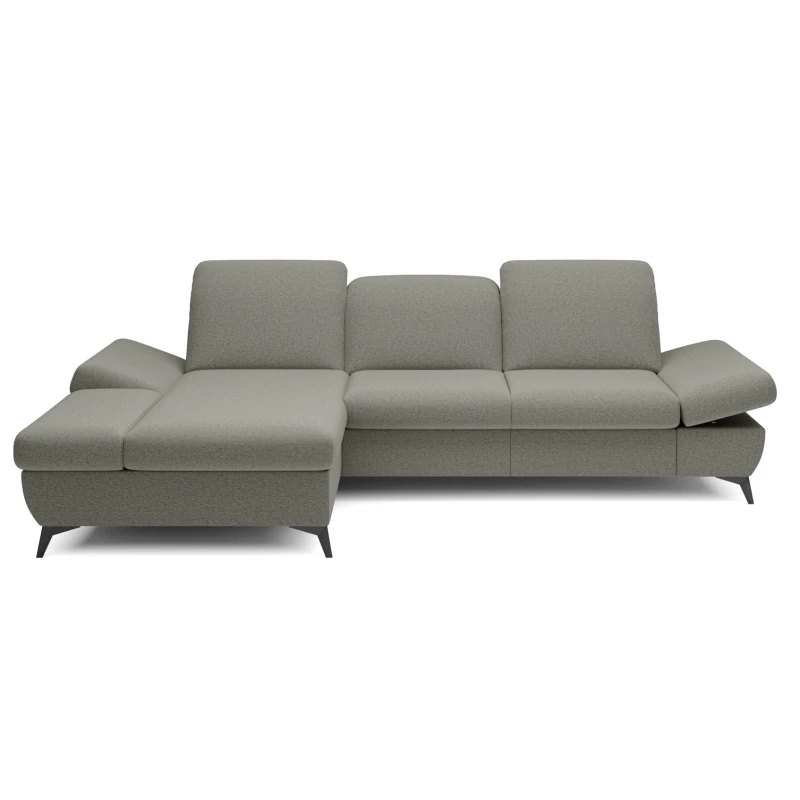 Rohová rozkládací sedací souprava BROCKVILE - ocelová šedá, levý roh