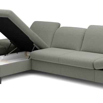 Rohová rozkládací sedací souprava BROCKVILE - ocelová šedá, levý roh