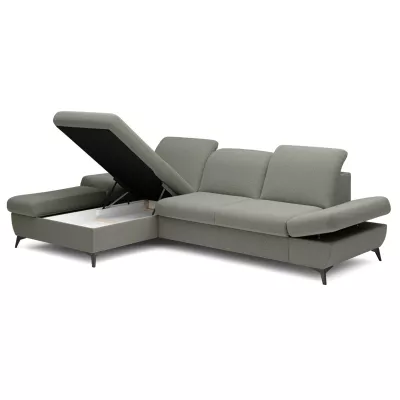 Rohová rozkládací sedací souprava BROCKVILE - ocelová šedá, levý roh