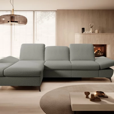 Rohová rozkládací sedací souprava BROCKVILE - ocelová šedá, levý roh