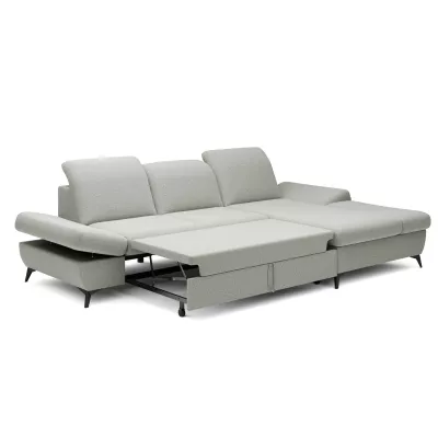 Rohová rozkládací sedací souprava BROCKVILE - světlá šedá, pravý roh