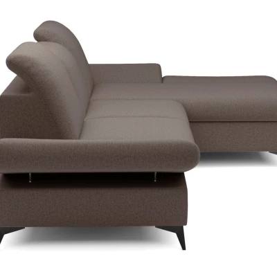 Rohová rozkládací sedací souprava BROCKVILE - tmavá čokoládová, pravý roh