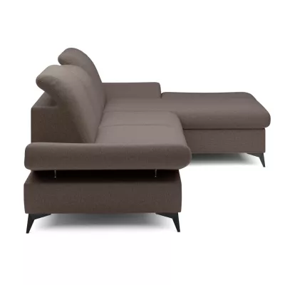 Rohová rozkládací sedací souprava BROCKVILE - tmavá čokoládová, pravý roh