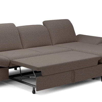 Rohová rozkládací sedací souprava BROCKVILE - tmavá čokoládová, pravý roh