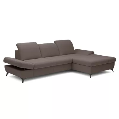 Rohová rozkládací sedací souprava BROCKVILE - tmavá čokoládová, pravý roh