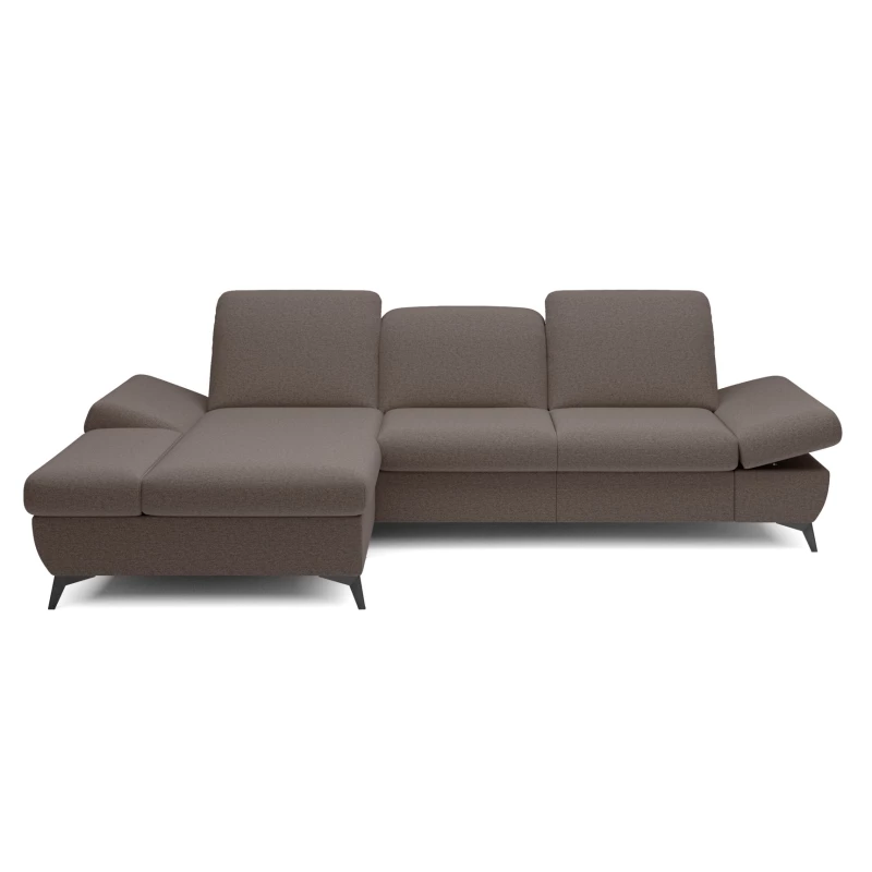 Rohová rozkládací sedací souprava BROCKVILE - tmavá čokoládová, levý roh