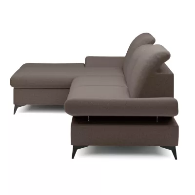 Rohová rozkládací sedací souprava BROCKVILE - tmavá čokoládová, levý roh