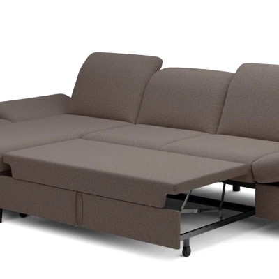 Rohová rozkládací sedací souprava BROCKVILE - tmavá čokoládová, levý roh