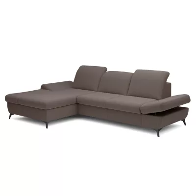 Rohová rozkládací sedací souprava BROCKVILE - tmavá čokoládová, levý roh