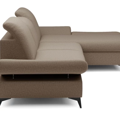 Rohová rozkládací sedací souprava BROCKVILE - hnědá, pravý roh